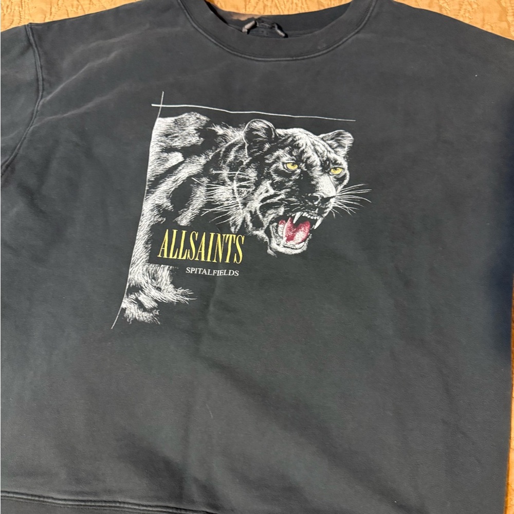 All Saints Black and Yellow Graphic Sweatshirt